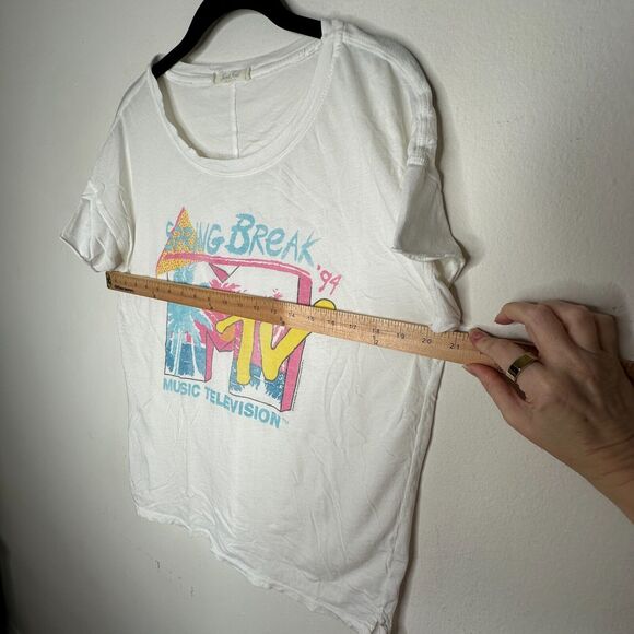 Junkfood Tees White Spring Break '94 MTV Pastel Graphic Short Sleeve Tee Large - Picture 11 of 12